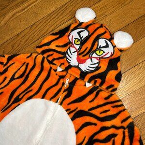 Kids Tiger Flannel Hoodie Halloween Costume Pajamas